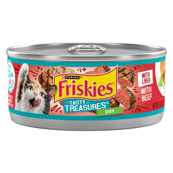 Cat Food & Care Purina Friskies Wet Cat Food Tasty Treasures Pate With Liver and Beef hero