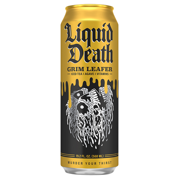 Tea Liquid Death Iced Black Tea, Grim Leafer hero