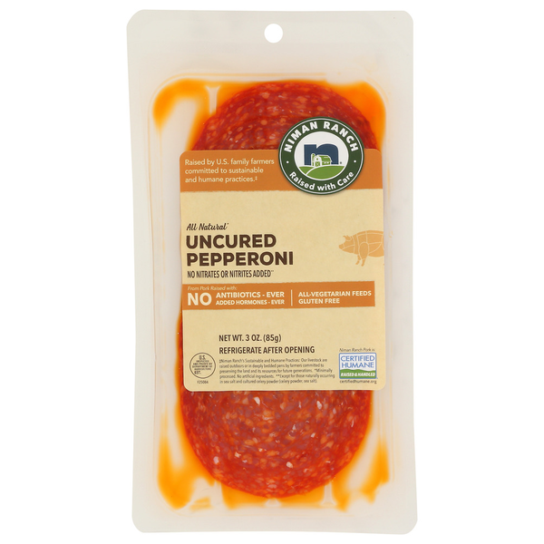 Packaged Meat Niman Ranch Uncured Pepperoni Sliced Retail hero