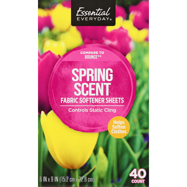 Laundry Essential Everyday Fabric Softener Sheets, Spring Scent hero