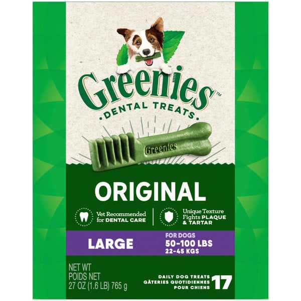 Dog Food & Care GREENIES Original Large Natural Dog Dental Care Chews Oral Health Dog Treats hero