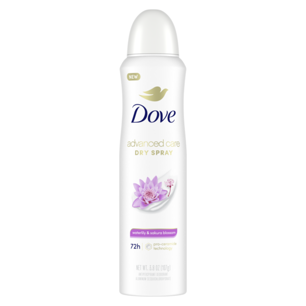 Deodorants Dove Dry Spray Antiperspirant Deodorant Waterlily & Sakura Blossom hero