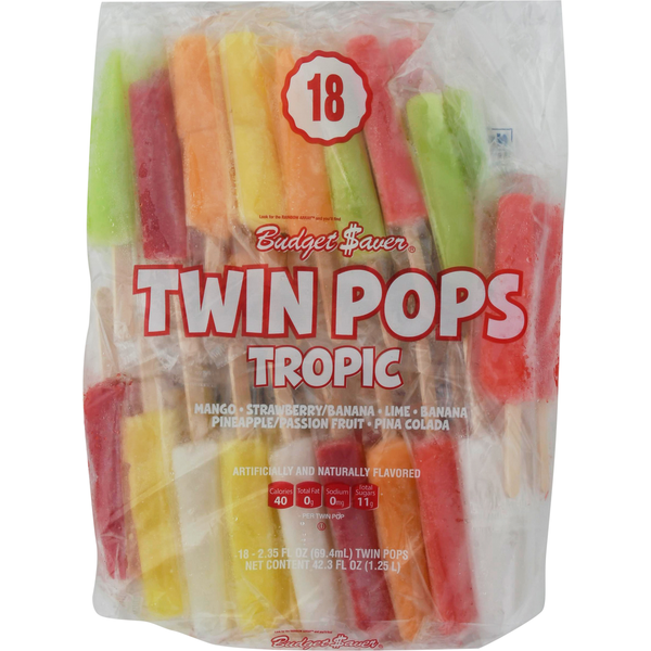 Frozen Dessert Budget Saver Twin Pops, Tropic hero