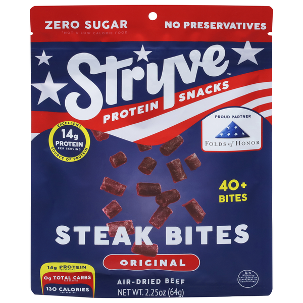 Stryve Steak Bites, Original, Protein Snacks hero