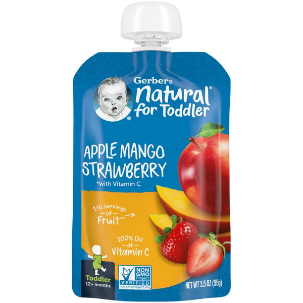 Baby Food & Formula Gerber Baby Food Apple Mango Strawberry Clean Label Project Pouch hero