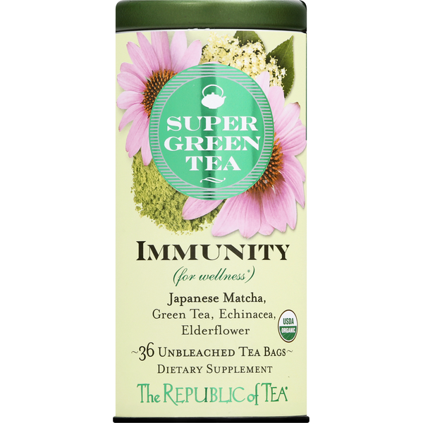 Soft Drinks The Republic of Tea Super Green Tea, Immunity, Tea Bags hero