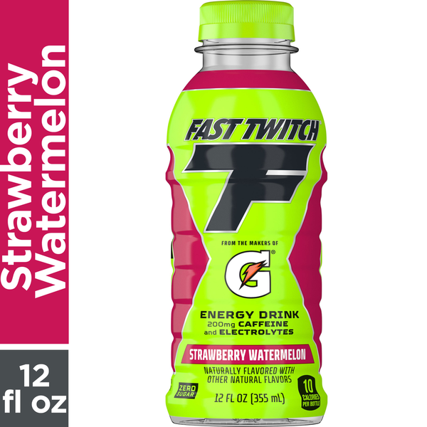 Snack Madness Fast Twitch Energy Drink from Gatorade, Zero Sugar Strawberry Watermelon hero