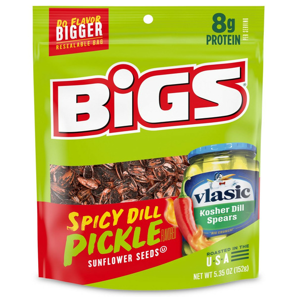 BIGS Spicy Dill Pickle Flavored Sunflower Seeds hero