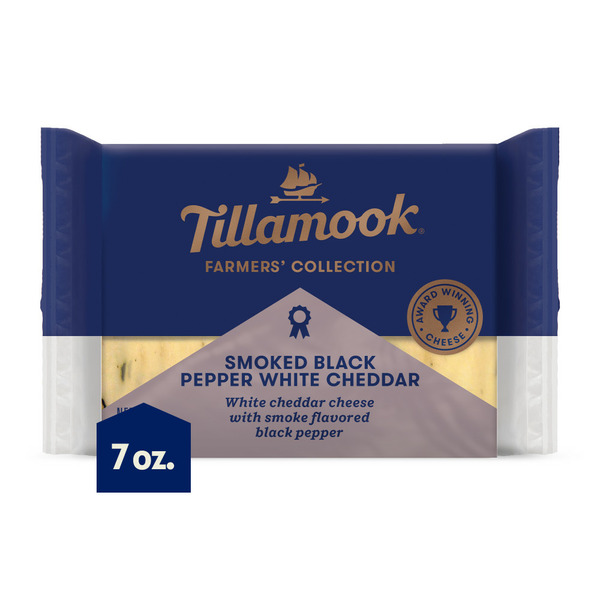 Packaged Cheese Tillamook Farmers' Collection Smoked Black Pepper White Cheddar Cheese Block hero