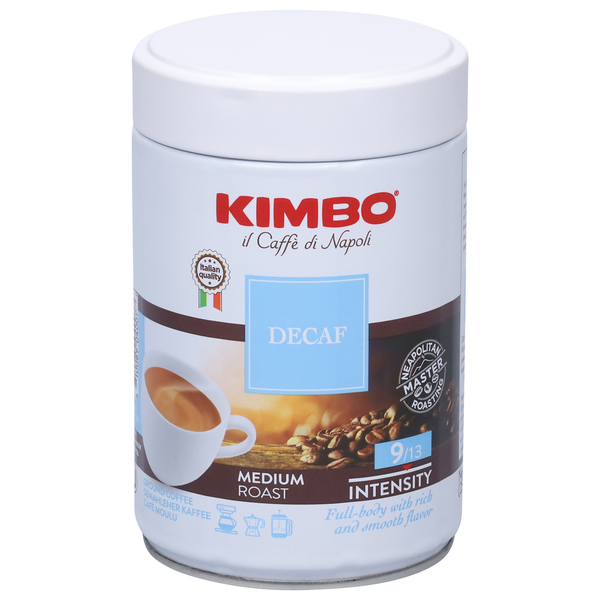 Coffee Kimbo Coffee, Ground, Medium Roast, Decaf hero