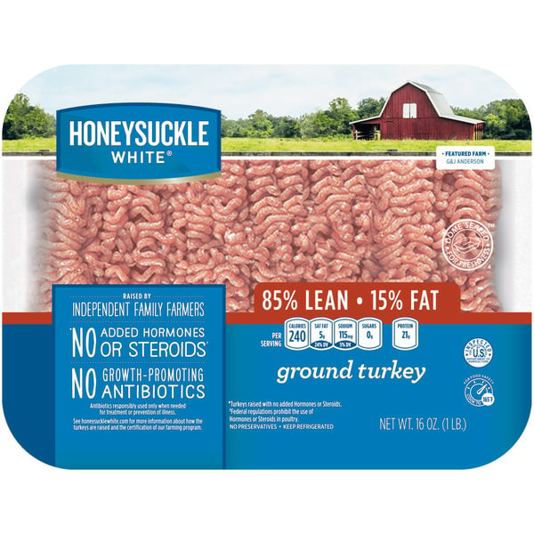 Packaged Poultry Honeysuckle White® 85% Lean 15% Fat Fresh Ground Turkey hero