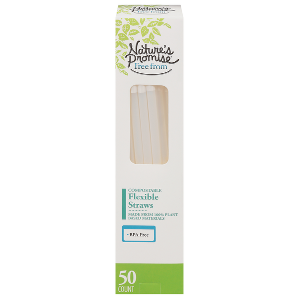 Plates, Bowls, Cups & Flatware Nature's Promise Compostable Flexible Straws hero