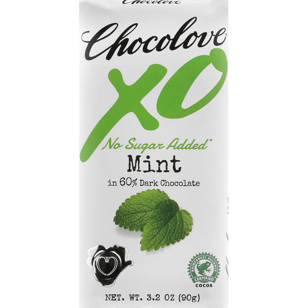 Candy & Chocolate Chocolove Dark Chocolate, No Sugar Added, Mint, 60% hero