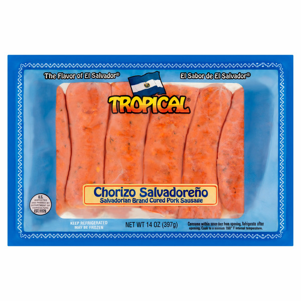 Hot Dogs, Bacon & Sausage Tropical Salvadorian Brand Cured Pork Sausage hero