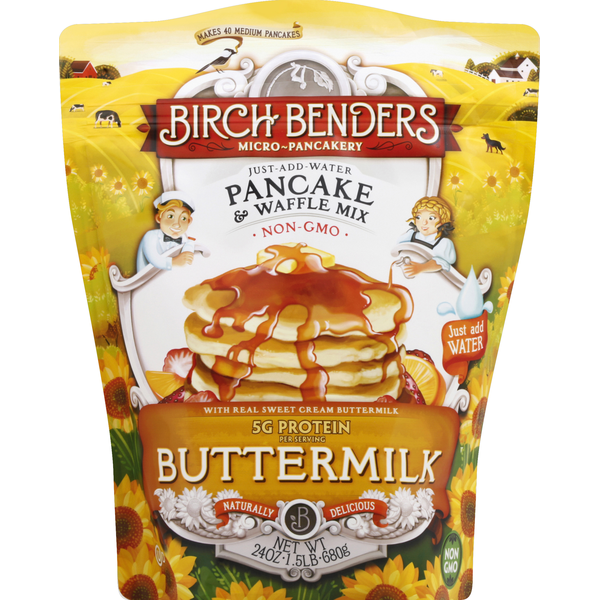 Hot Cereal & Pancake Mixes Birch Benders Pancake & Waffle Mix, Buttermilk hero