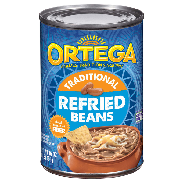 Canned Meals & Beans Ortega Refried Beans, Traditional hero