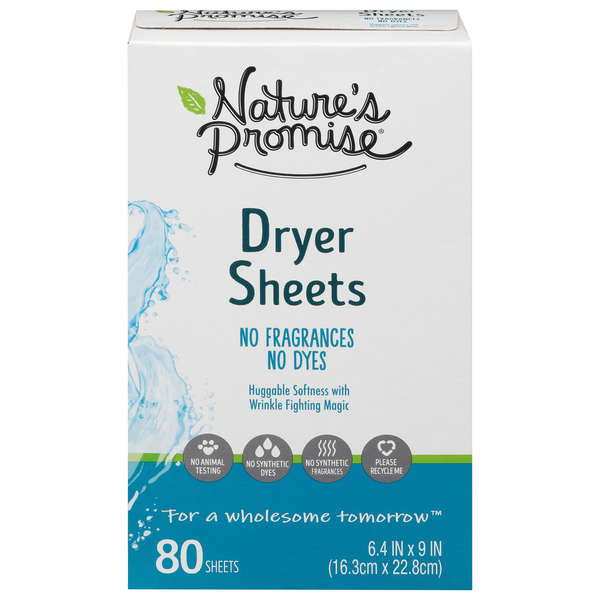 Laundry Nature's Promise Dryer Sheets Free & Clear hero