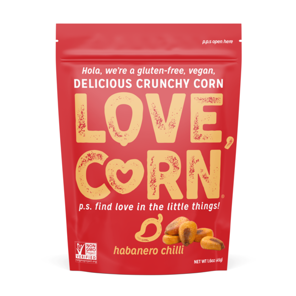 Spices & Seasoning LOVE CORN Habanero Chilli, Delicious Crunchy Corn Snack hero