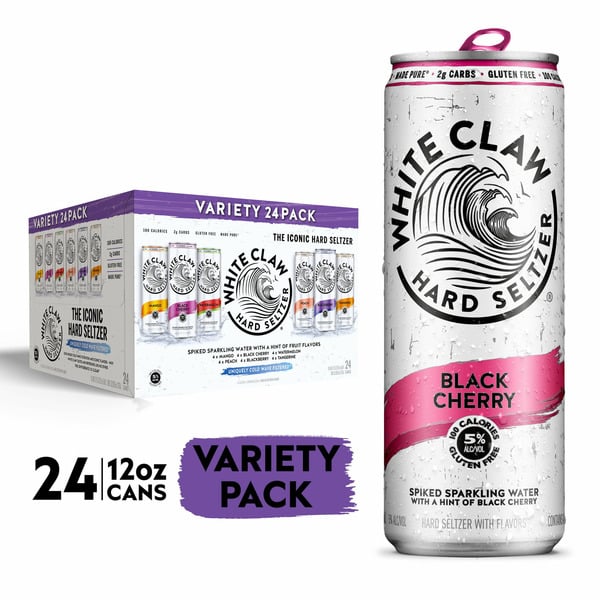 Malt Beverages White Claw Hard Seltzer 24 Can Variety hero