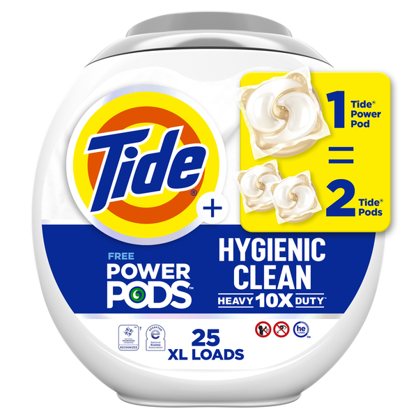 Laundry Tide Hygienic Clean Free Power PODS Laundry Detergent, Unscented hero