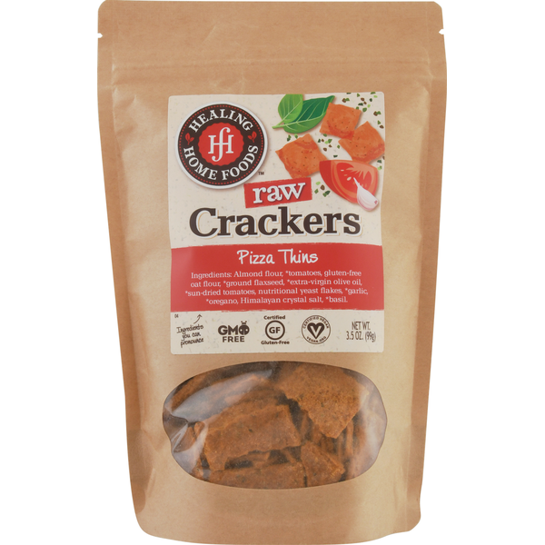 Crackers Healing Home Foods Raw Crackers, Pizza Thins hero