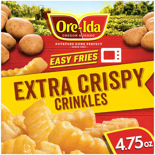 Frozen Appetizers & Sides Ore-Ida Ready in 5 Extra Crispy Crinkles French Fries Potatoes hero