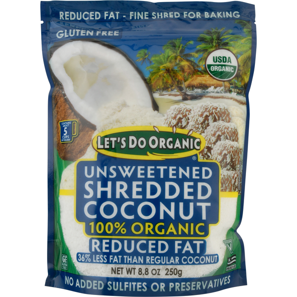 Baking Ingredients Let's Do Organic Shredded Coconut, Reduced Fat, Unsweetened hero