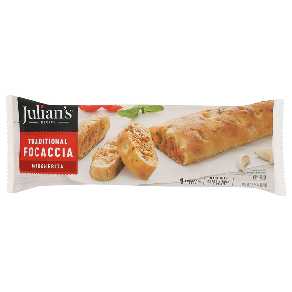 Frozen Breakfast Julian's Recipe Margherita Traditional Focaccia hero