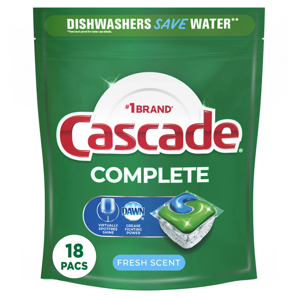 Dish Detergents Cascade Complete Dishwasher Pods, Fresh hero