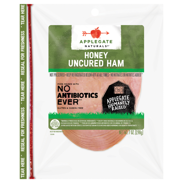 Hot Dogs, Bacon & Sausage Applegate Naturals  Natural Honey Ham hero