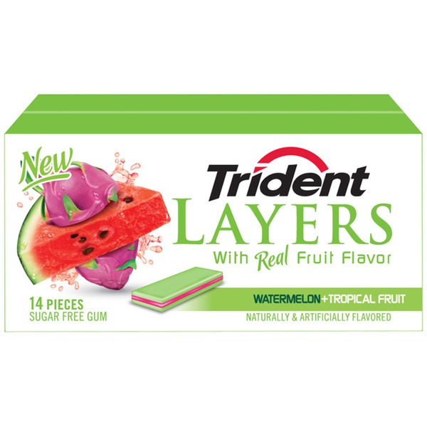 Mint & Gum Trident Watermelon & Tropical Fruit Sugar Free Gum hero