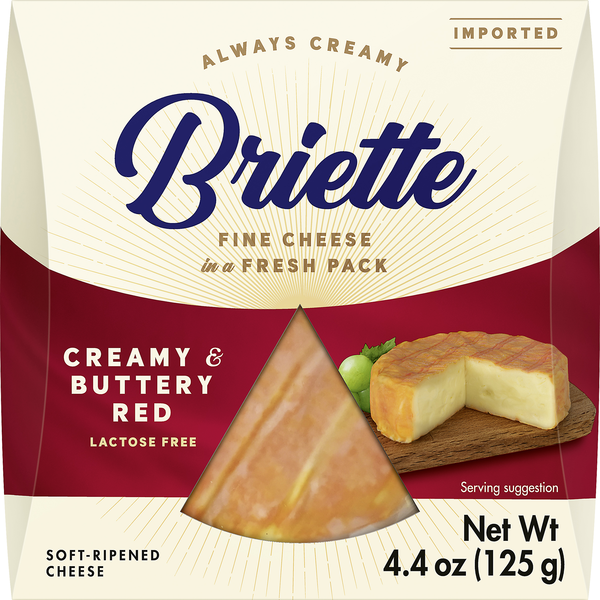 Specialty Cheeses Briette Cheese, Creamy & Buttery Red, Soft-Ripened hero