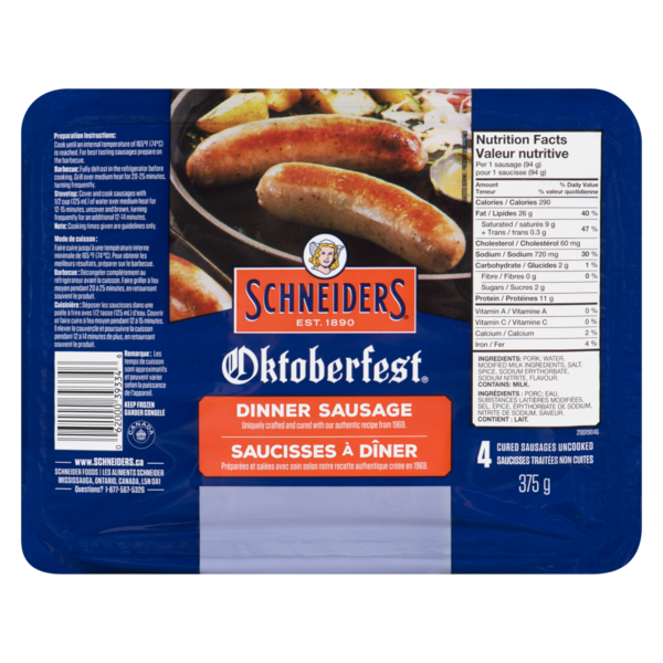 Hot Dogs, Bacon & Sausage Schneiders Oktoberfest Dinner Sausage hero