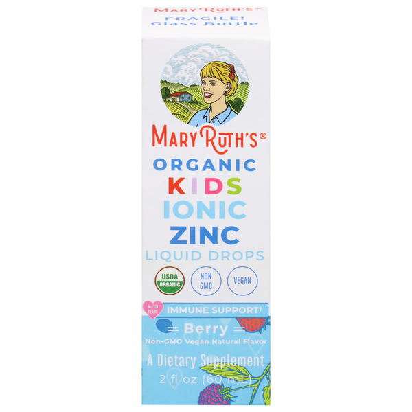 Vitamins & Supplements MaryRuth's Ionic Zinc, Organic, Kids, Liquid Drops, Berry hero