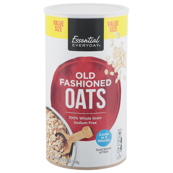 Hot Cereal & Pancake Mixes Essential Everyday Oats, Old Fashioned, Value Size hero