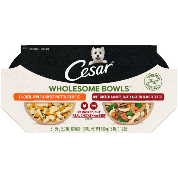 Dog Food Cesar Wholesome Bowls Soft Wet Dog Food Toppers Variety Pack hero