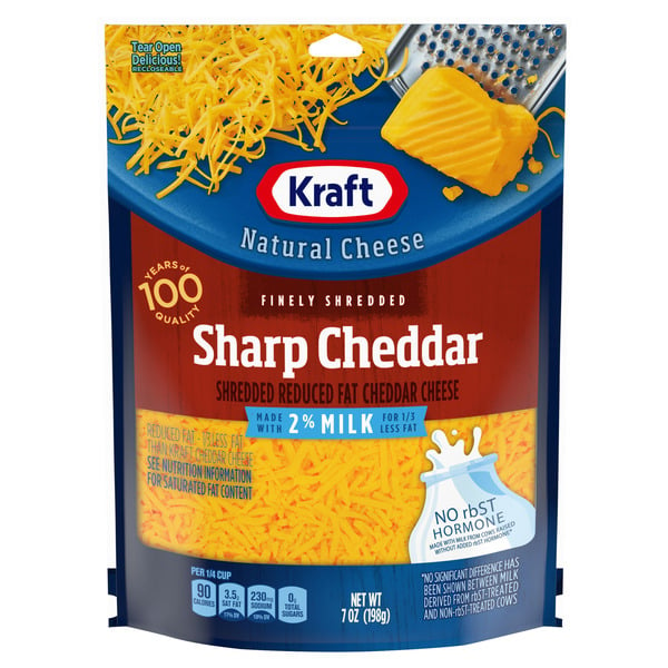 Packaged Cheese Kraft Sharp Cheddar Finely Shredded Cheese with 2% Milk hero