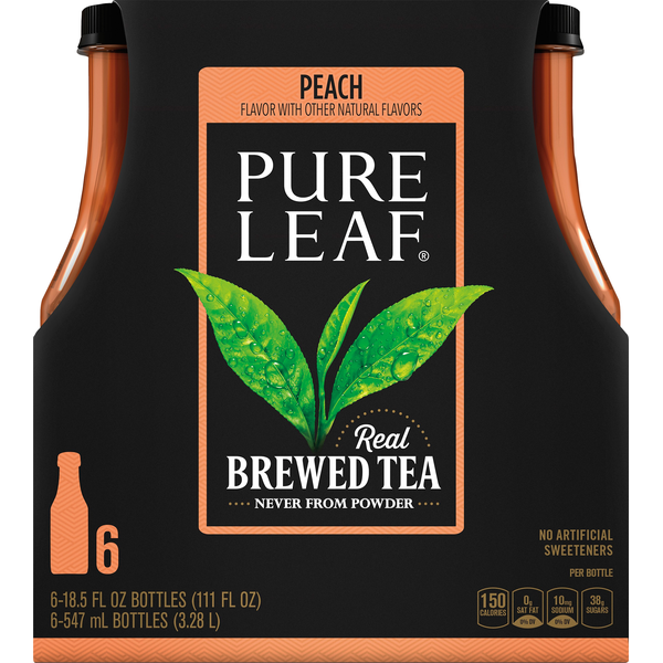 Tea Pure Leaf Brewed Tea, Peach, 6 Pack hero