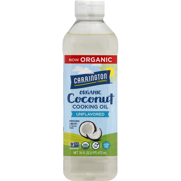 Salad Dressing, Oils & Vinegars Carrington Farms Cooking Oil, Coconut, Organic, Unflavored hero