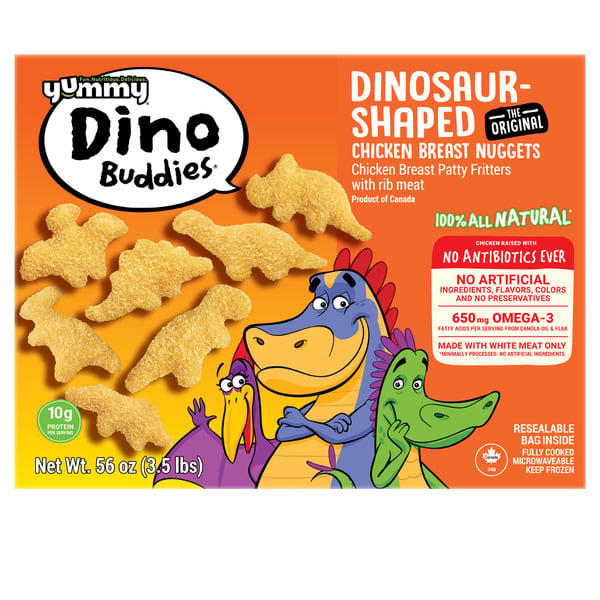 Frozen Meat & Seafood Yummy Dinosaur-Shaped Chicken Breast Nuggets hero