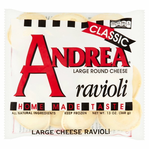 Frozen Meals Andrea Foods Classic Large Round Cheese Ravioli hero