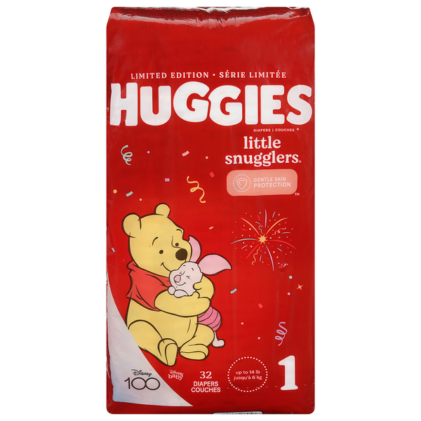 Diapers & Wipes Huggies Little Snugglers Baby Diapers, Size 1 (8-14 lbs) hero