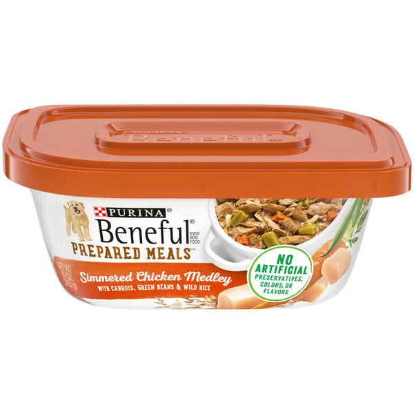 Water, Seltzer, Sparkling Water Purina Beneful High Protein Wet Dog Food With Gravy, Prepared Meals Simmered Chicken Medley hero