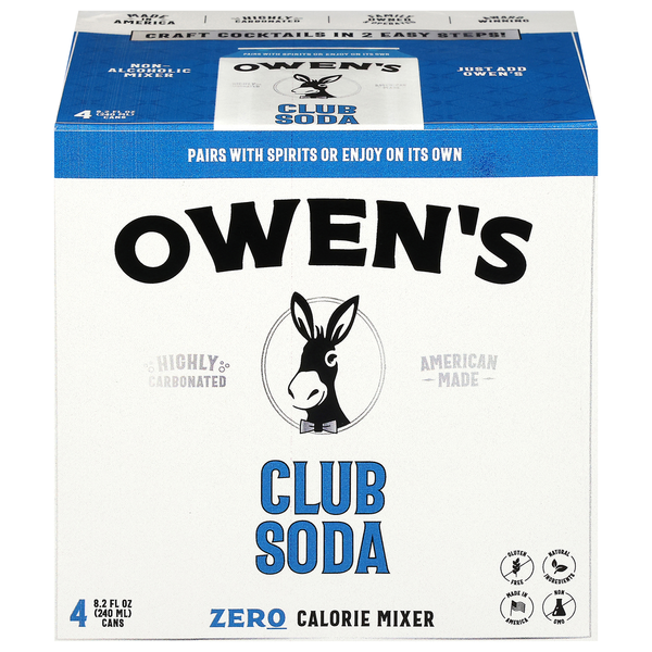 Water, Seltzer & Sparkling Water Owen's Mixer, Zero Calorie, Club Soda hero