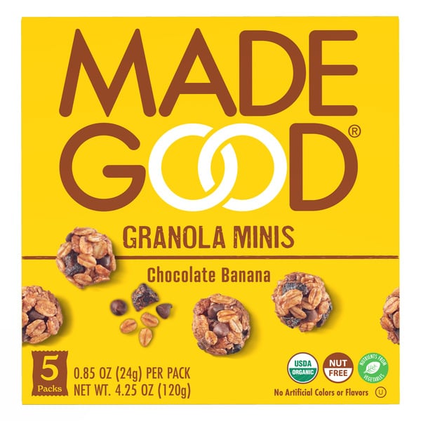 Breakfast Bars & Pastries MadeGood Chocolate Banana Granola Minis hero