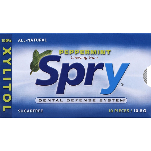 Oral Hygiene Spry Chewing Gum, Sugarfree, Peppermint hero