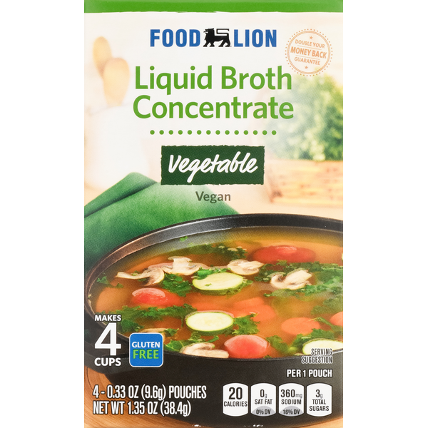 Soup, Broth & Bouillon Food Lion Liquid Broth Concentrate, Vegetable hero