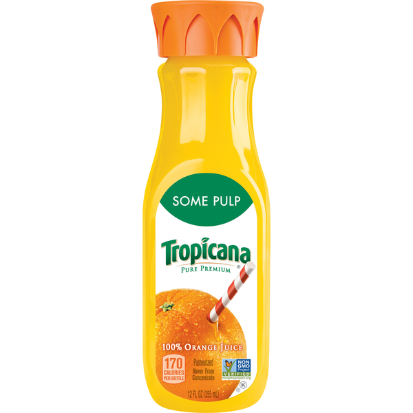 Refrigerated Tropicana Pure Premium Pure Some Pulp Orange Juice Juice hero