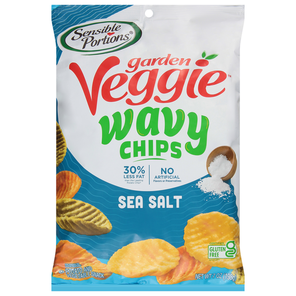 Fruit & Vegetable Snacks Sensible Portions Chips, Sea Salt, Wavy hero