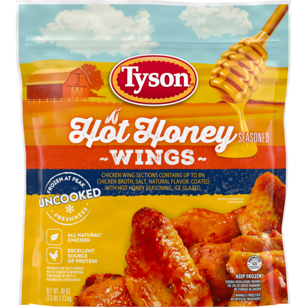 Frozen Meat & Seafood Tyson Hot Honey Frozen Chicken Wings, 40 oz Bag hero